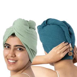 Doctor Towels Pack of 2 Banana Double Cloth Hair Wrap Towels-image-40