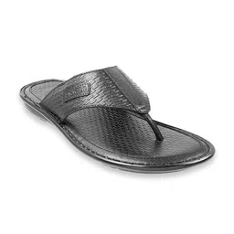 Mochi Men Textured Open Toe Leather Comfort Sandals-picture-2