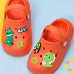 Yellow Bee Boys Cute Dino Motif Clogs-image-66