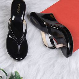 ICONICS Black Block Solid Heels-14