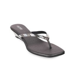 Mochi Women Black Embellished Wedge Sandals-image-70
