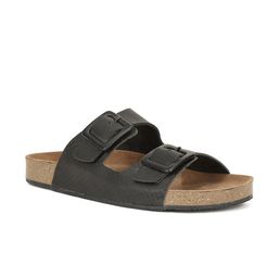 Bata Men Black Leather Comfort Sandals-picture-53