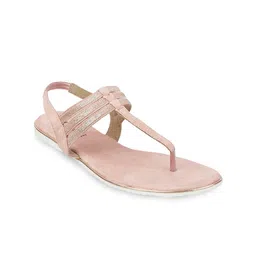 Wet Blue Women Nude-Coloured Open Toe Flats-image-114