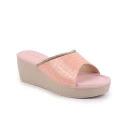 FAUSTO Embellished Textured Open Toe Wedge Sandal-36