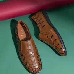 One8 Men Leather Fisherman Sandals-image-12