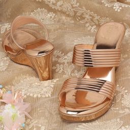 ICONICS Rose Gold Textured Heels-13