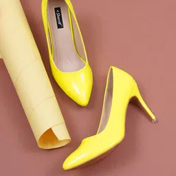 Sherrif Shoes Yellow Party Stiletto Pumps-image-9