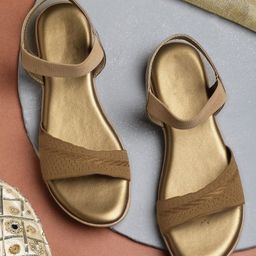 DEAS Woven Design Open Toe Flats-30
