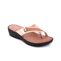 VALIOSAA Rose Gold Embellished Wedge Heels-48