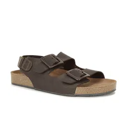 Bata Men Brown Leather Comfort Sandals-image-52