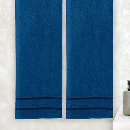 Story@home Navy Blue Set of 2 Cotton Bath Towels-image-47