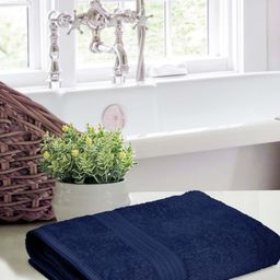 BOMBAY DYEING Cotton Navy Blue Bombay Dyeing 450 GSM Bath Towels-image-74