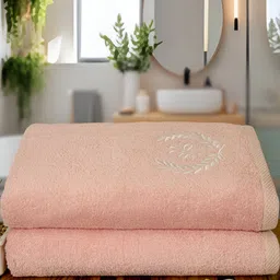 Aura Peach-Coloured 2 Pcs Bamboo 500 GSM Bath Towels-image-35