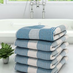 Athom Trendz Unisex Pack Of 5 Checked Premium 210 GSM Bath Towels-32