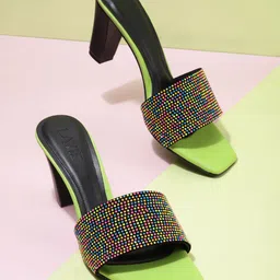 Lavie Textured Block Heels-45