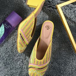 House of Pataudi Embellished Ethnic Block Mules-40