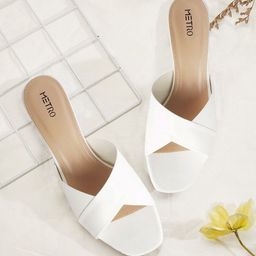 Metro Women White Solid Block Heels-image-70