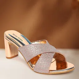 Marc Loire Gold-Toned & Silver-Toned Party Block Heels-21