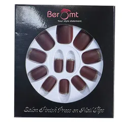BEROMT 12 Pcs Long-Lasting Reusable Lightweight Salon Finish Press on Nail Tips- Shade 230-image-99