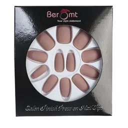 BEROMT 12 Pcs Long-Lasting Premium Matte Salon Finish Press On Nails - Shade 557-picture-54