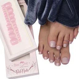 BEROMT 12 Pcs Long-Lasting False Toe Nails with Kit - Shade 272-5
