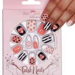 BEROMT Girls 12 Pcs Long-Lasting Salon Finish Press On Nails - Shade 58-image-22
