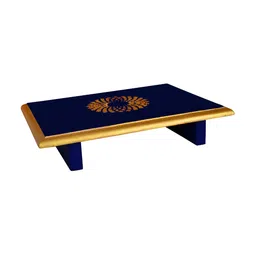 Lal Haveli Peetalu Blue  & Gold-Tone Wooden Pata  Stool For God-image-37