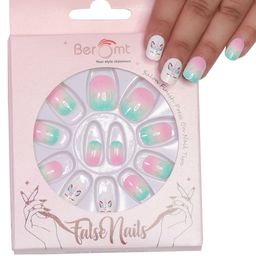 BEROMT 12 Pcs Long-Lasting False Pre-Glued Nails with Kit - Shade 88-image-76
