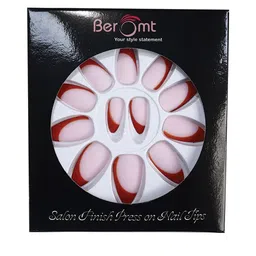 BEROMT 12 Pcs Long-Lasting Reusable Lightweight Salon Finish Press on Nail Tips- Shade 243-image-90