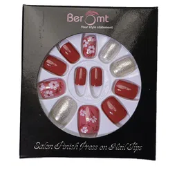 BEROMT 12 Pcs Long-Lasting Reusable Lightweight Salon Finish Press on Nail Tips - 691-image-87