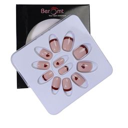 BEROMT 12 Pcs Long-Lasting Reusable Lightweight Salon Finish Press on Nail Tips- Shade 208-47