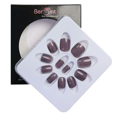 BEROMT 12 Pcs Long-Lasting Reusable Lightweight Salon Finish Press on Nail Tips - 343-image-97