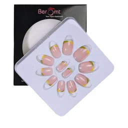 BEROMT 12 Pcs Long-Lasting Reusable Lightweight Salon Finish Press on Nail Tips- Shade 164-24