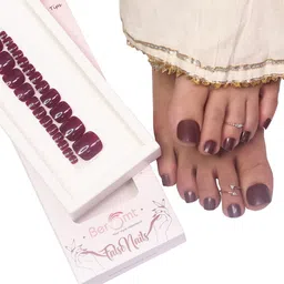 BEROMT Salon Finish Press On Toe Nail Tips with Kit 30g - Brown 273-image-93