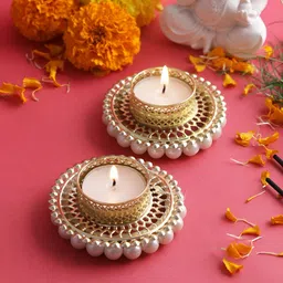 Aura Yellow-Toned 2 Pieces Candle Holder With Tealight-image-45