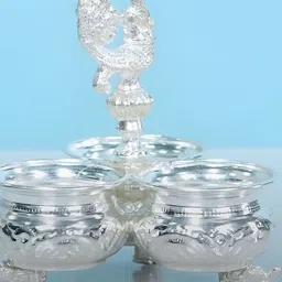 Sigaram Textured German Silver 3 Cups Panchwala-image-92