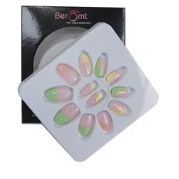 BEROMT 12 Pcs Long-Lasting Reusable Lightweight Salon Finish Press on Nail Tips- Shade 245-12