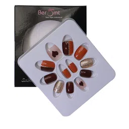 BEROMT 12 Pcs Long-Lasting Reusable Lightweight Salon Finish Press on Nail Tips- Shade 731-21