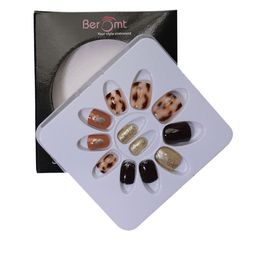 BEROMT 12 Pcs Long-Lasting Reusable Lightweight Salon Finish Press on Nail Tips- Shade 738-image-15