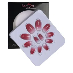 BEROMT 12 Pcs Long-Lasting Reusable Lightweight Salon Finish Press on Nail Tips- Shade 196-image-57