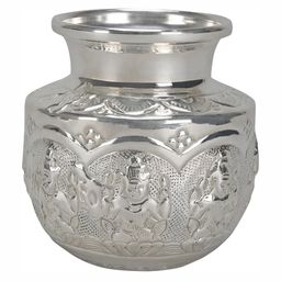 Sigaram Silver Toned Textured Asta Lakshmi Kalash-0