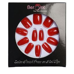 BEROMT Salon Finish Premium Glossy Press-On False Nail Tips Kit - Shade 375-19