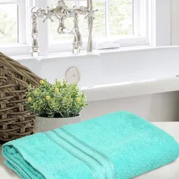 Home Fresh Home Essentials Green Self Design 400 GSM Pure Cotton Bath Towel-56