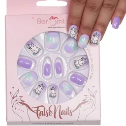 BEROMT Girls 12 Pcs Long-Lasting Salon Finish Press On Nails - Shade 83-54