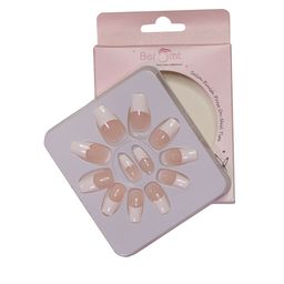 BEROMT Salon Finish Press On Nail Tips with Kit 30g - French Tips 284-18