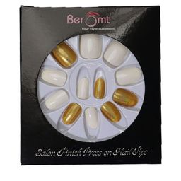 BEROMT 12 Pcs Long-Lasting Reusable Lightweight Salon Finish Press on Nail Tips- Shade 736-32