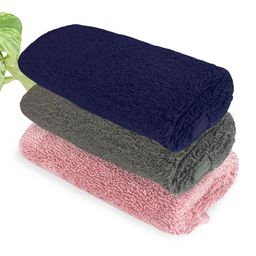 Heelium Blue & Grey 3 Pcs Bamboo 600GSM Anti Bacterial Face Towels-picture-18