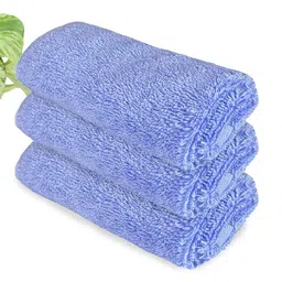 Heelium Set of 3 Blue Solid 600 GSM Face Towels-9