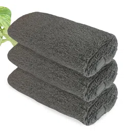 Heelium Set of 3 Grey Solid 600 GSM Face Towels-9