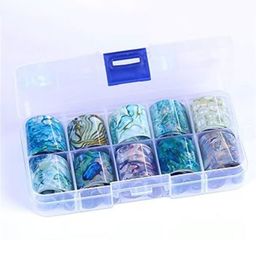 FEELHIGH 10-Pcs Marble Printed Nail Foil Decals-51